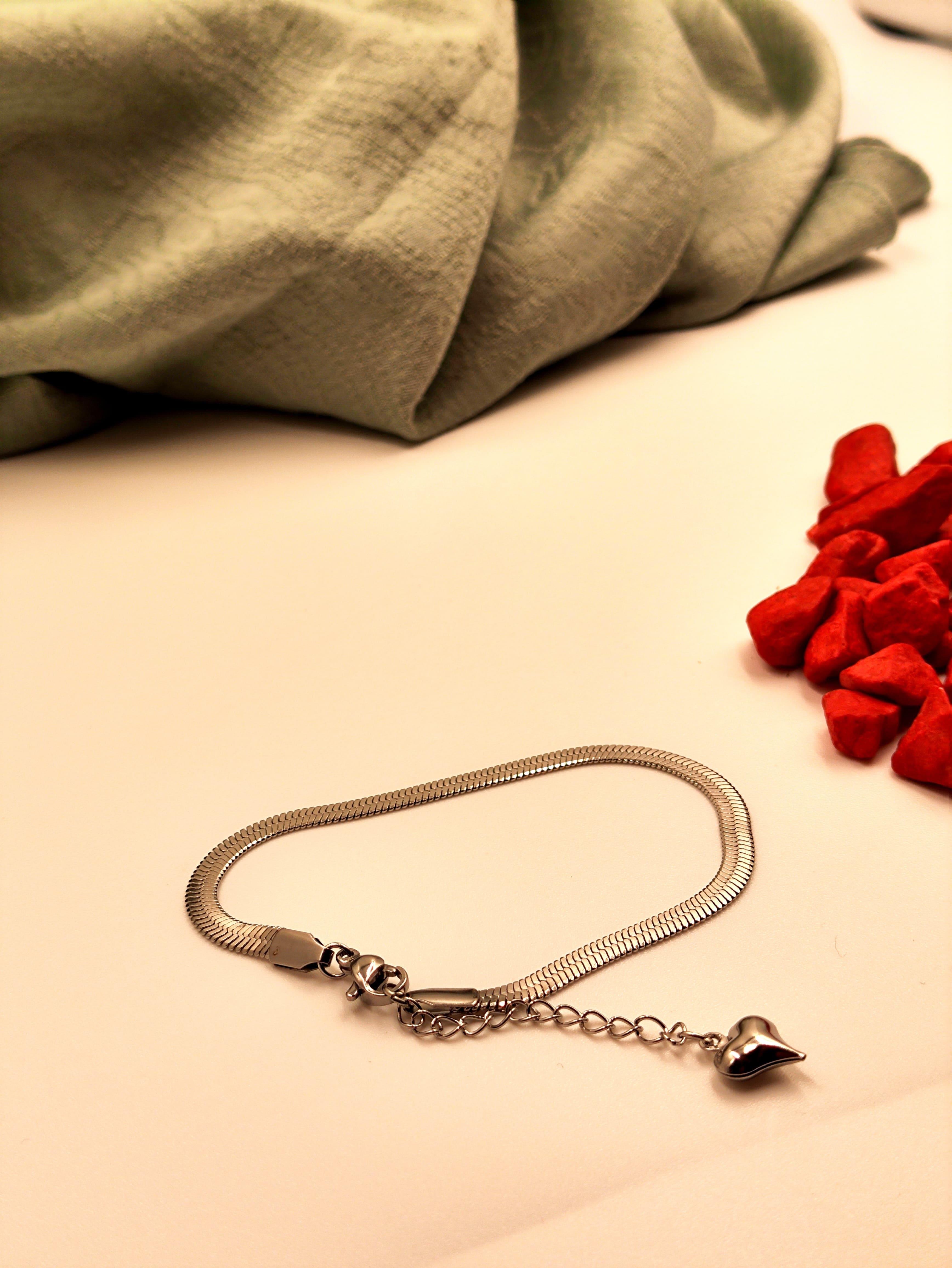 Yassı Zincir Bileklik Silver