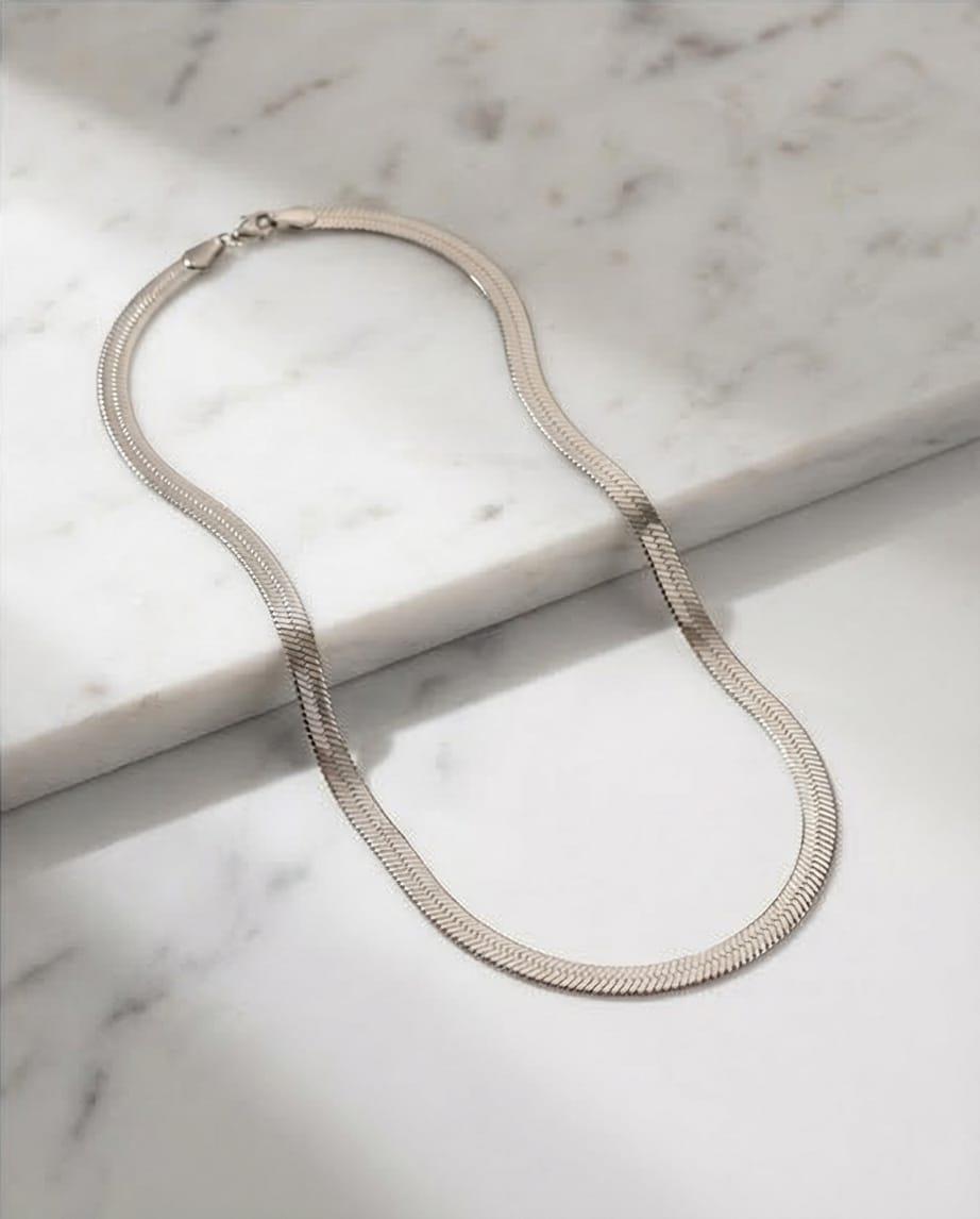 Yassı Zincir Kolye Silver