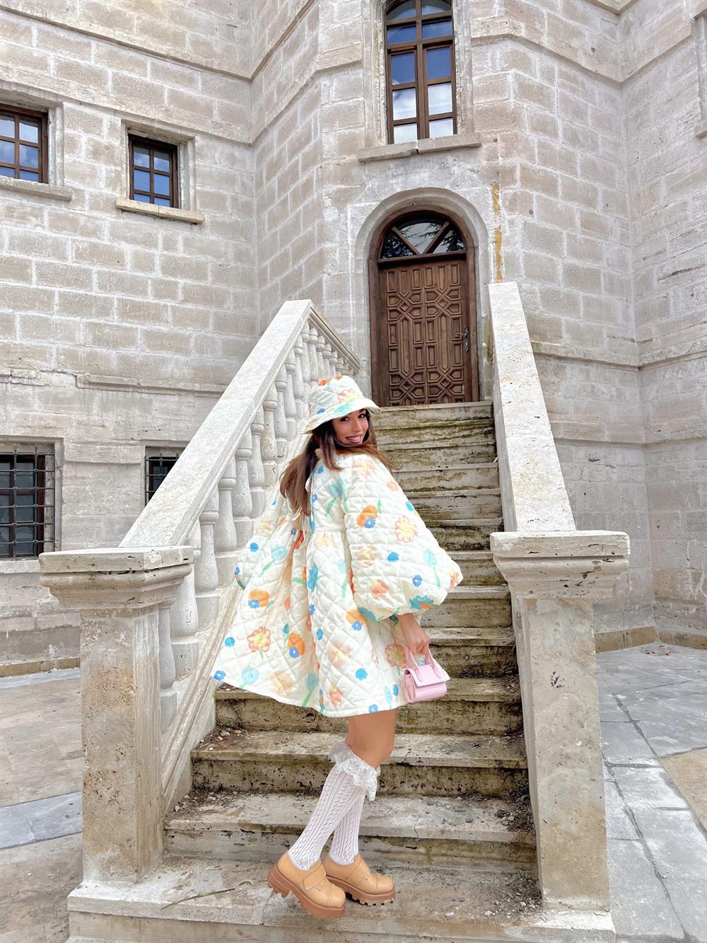 Flower Salad Puff Elbise