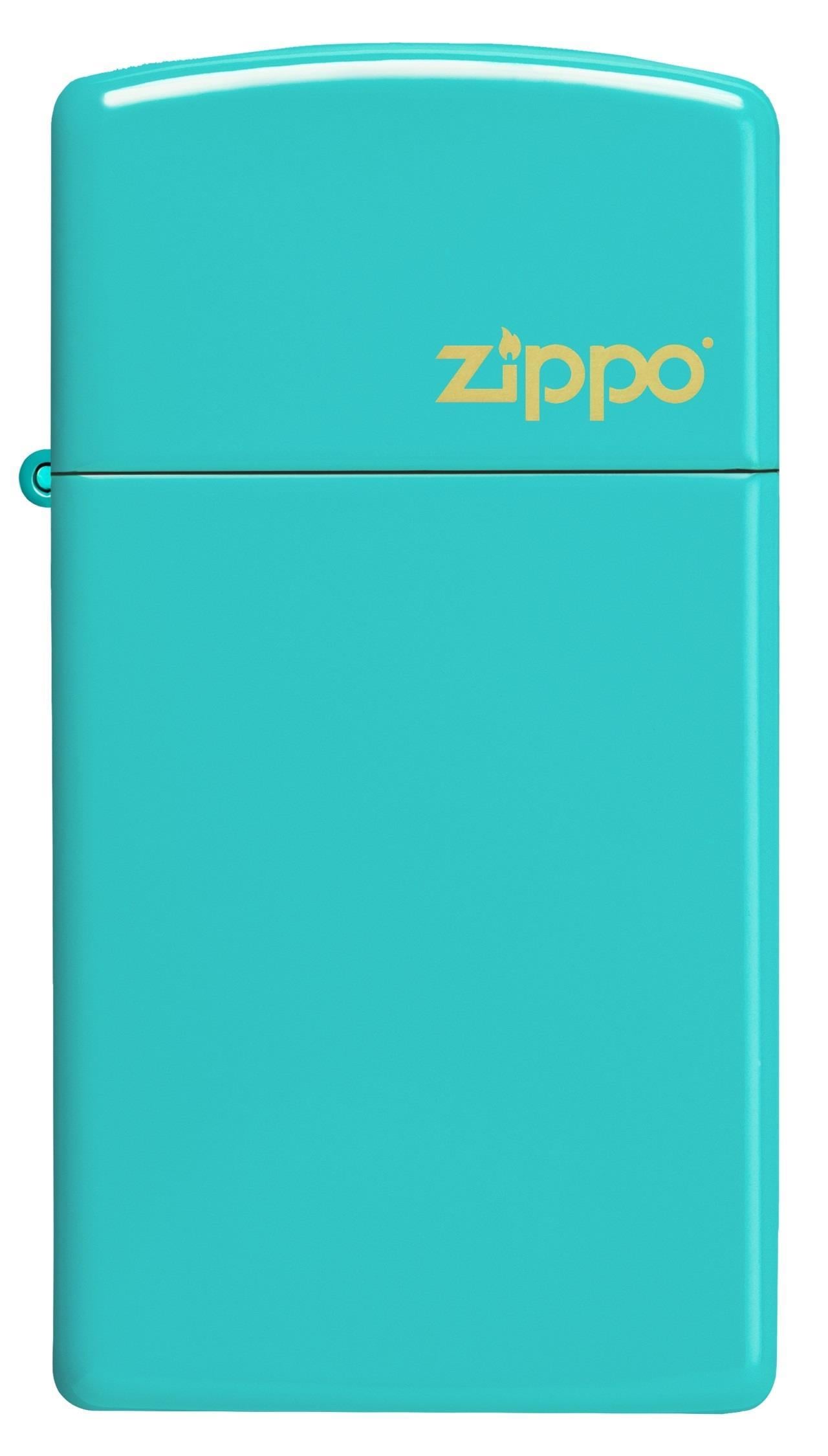 Zippo 49529 Slim Flat Turquoise W Logo ÇAKMAK 49529ZL-103703 (3-2)
