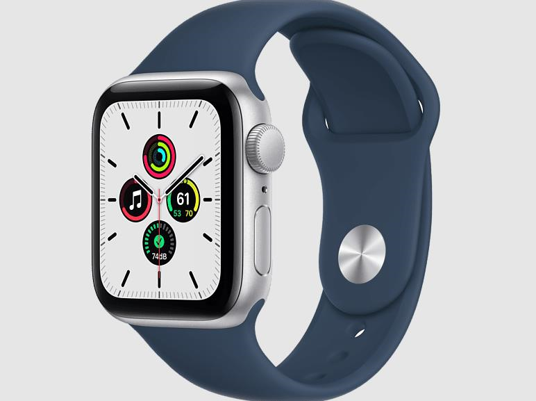 APPLE WATCH SE GPS 44MM SILVER CASE WITH BLUE SPORT BAND