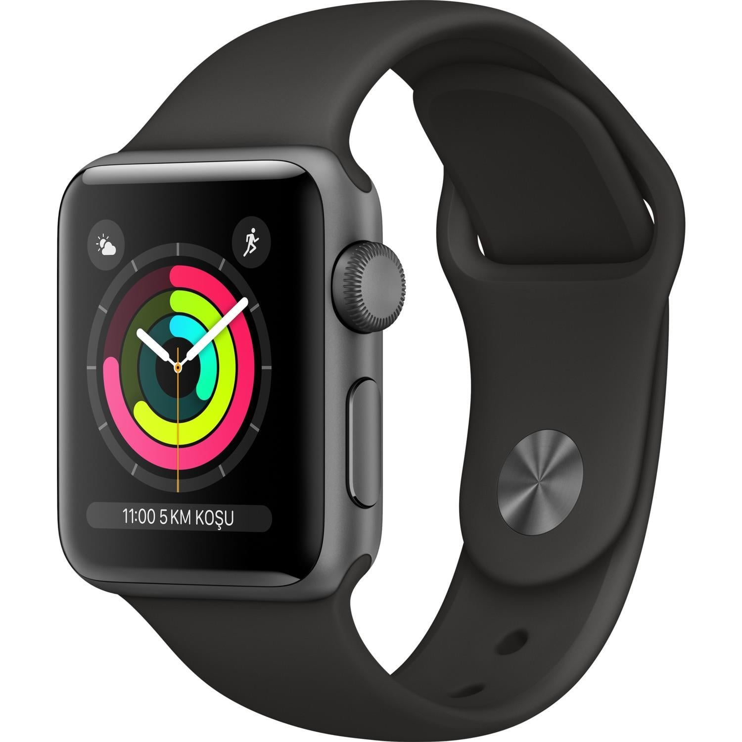 APPLE WATCH SERIES 3 GPS 38MM SPACE GRAY CASE WITH BLACK SPOR