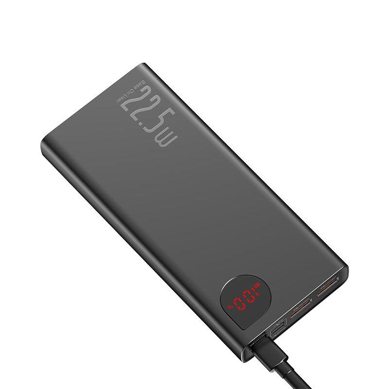 Baseus Adaman 10.000mAh Digital Display 22.5W 2xUSB + PD + QC. Powerbank-Siyah