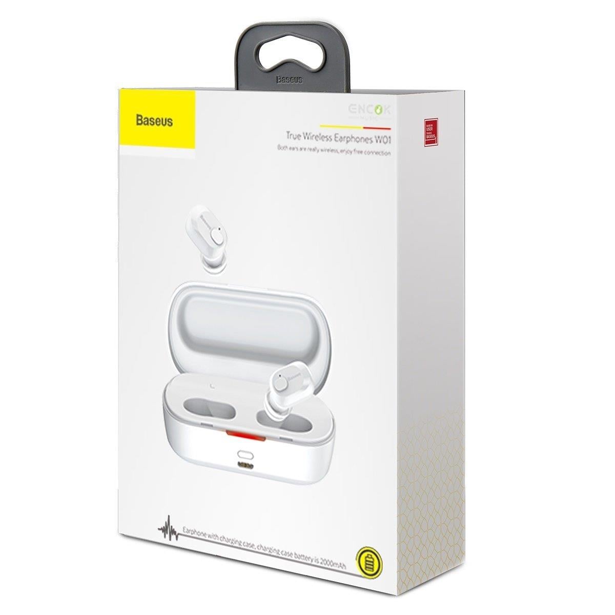 Baseus Encok W01 True Wireless Bluetooth Kulaklık-Beyaz