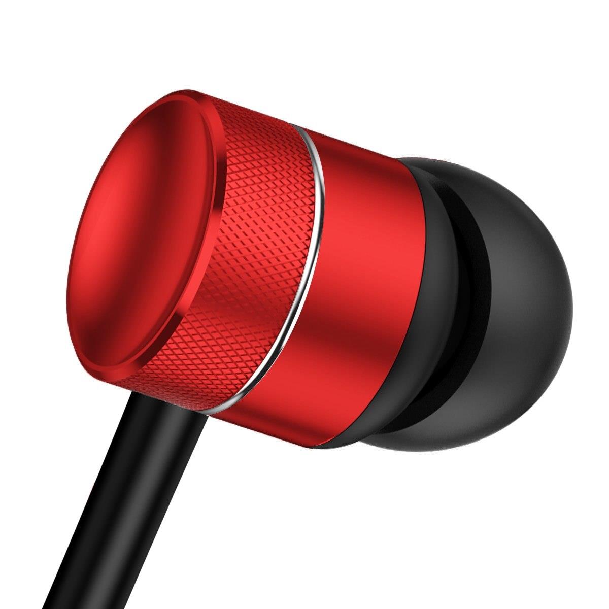 Baseus Encok Wire H04 3.5mm Kulakiçi Mikrofonlu Kulaklık-Kırmızı