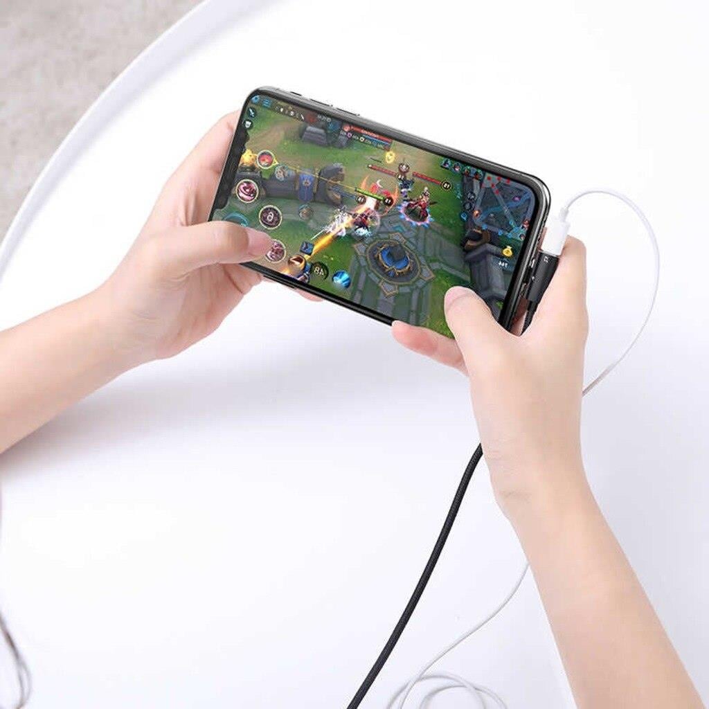 Baseus Entertaining 2A 1 Metre iPhone Lightning Data Şarj ve Ses Kablosu Siyah