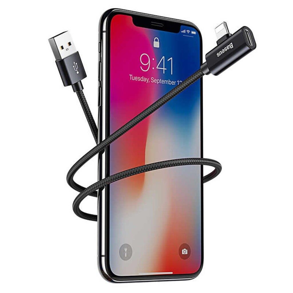 Baseus Entertaining 2A 1 Metre iPhone Lightning Data Şarj ve Ses Kablosu Siyah