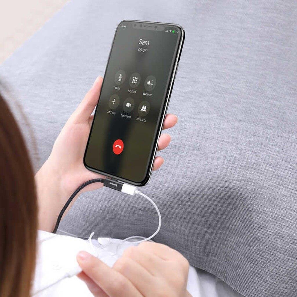 Baseus Entertaining 2A 1 Metre iPhone Lightning Data Şarj ve Ses Kablosu Siyah