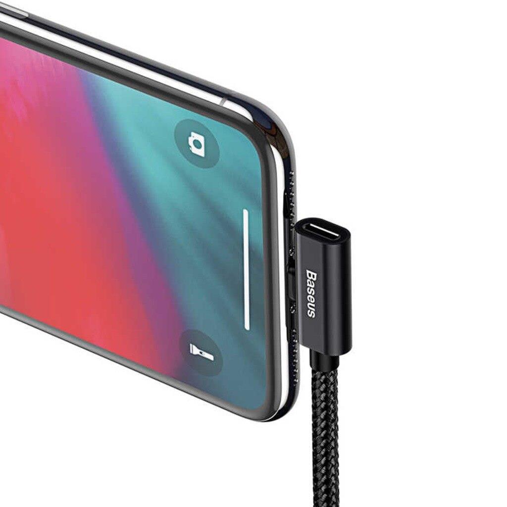 Baseus Entertaining 2A 1 Metre iPhone Lightning Data Şarj ve Ses Kablosu Siyah