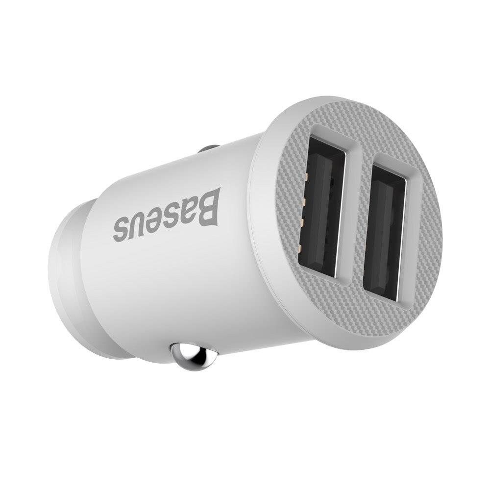Baseus Grain 2xUSB 3.1A Araç Şarj Cihazı-Beyaz