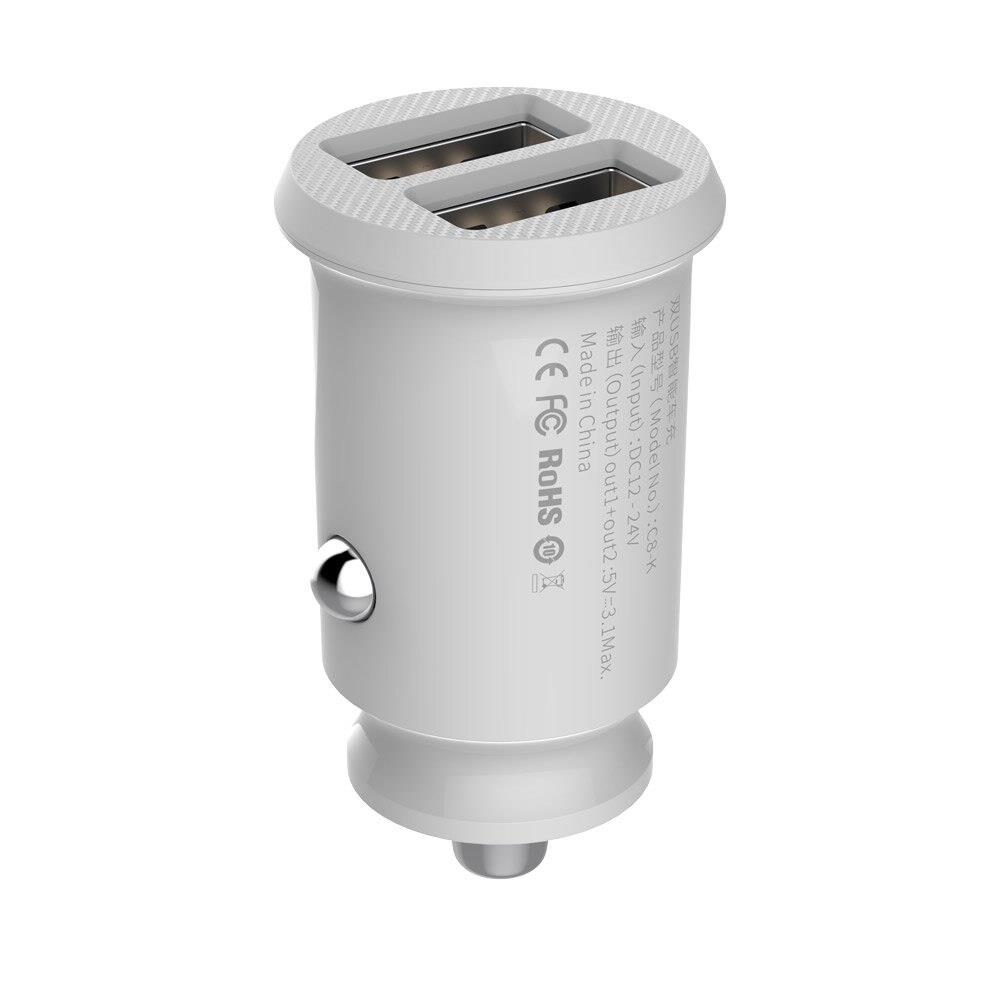 Baseus Grain 2xUSB 3.1A Araç Şarj Cihazı-Beyaz