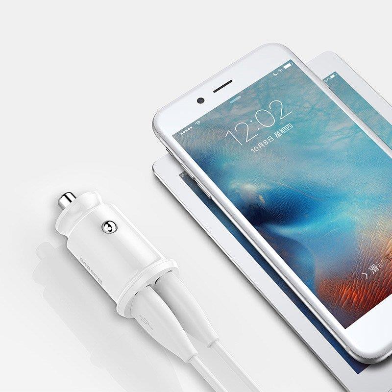 Baseus Grain 2xUSB 3.1A Araç Şarj Cihazı-Beyaz
