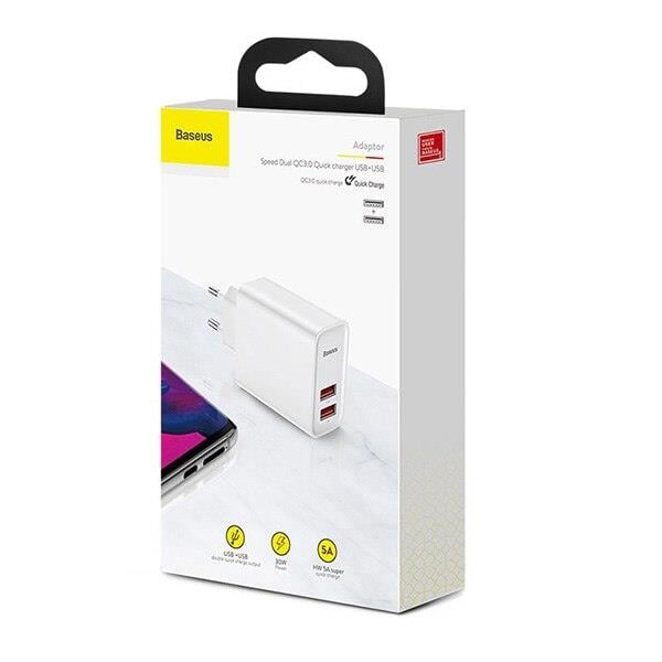 Baseus Speed Pps Pd Qc 4.0 Qc3.0 Hızlı Şarj Adaptörü 30W-Siyah