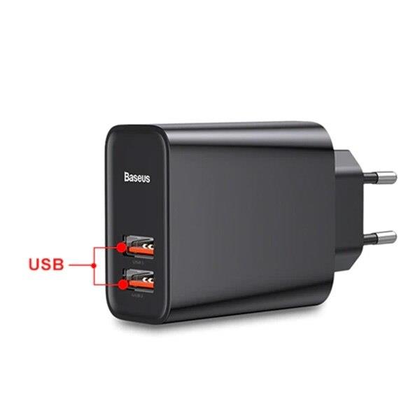 Baseus Speed Pps Pd Qc 4.0 Qc3.0 Hızlı Şarj Adaptörü 30W-Siyah