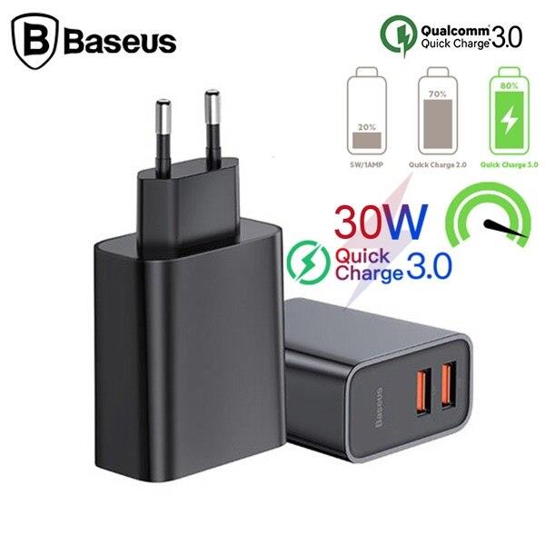 Baseus Speed Pps Pd Qc 4.0 Qc3.0 Hızlı Şarj Adaptörü 30W-Siyah