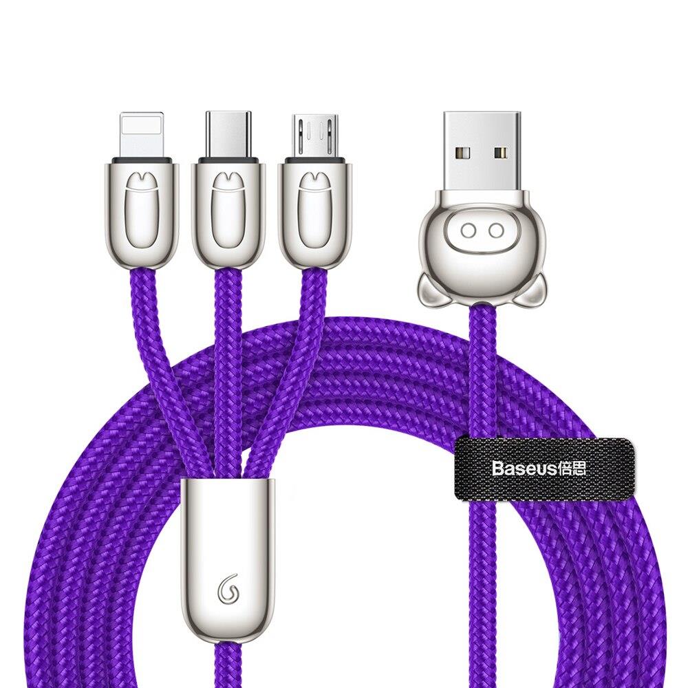 BASEUS THREE LITTLE PIGS 3 IN 1 CABLE 1.2 M MOR