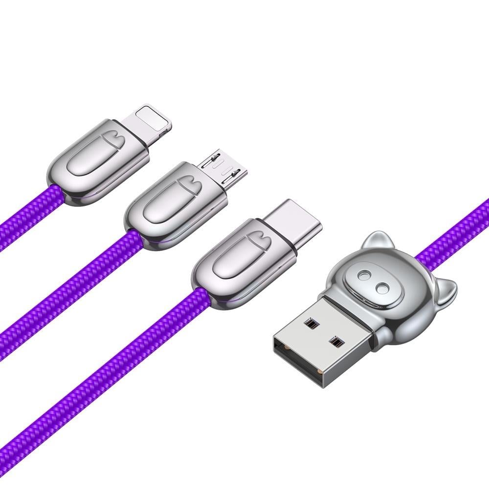 BASEUS THREE LITTLE PIGS 3 IN 1 CABLE 1.2 M MOR