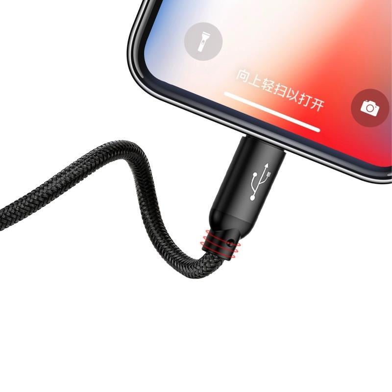 Baseus Three Primary 3in1 Lightning Type-C Micro Usb 3.5A 2m. Kablo-Siyah