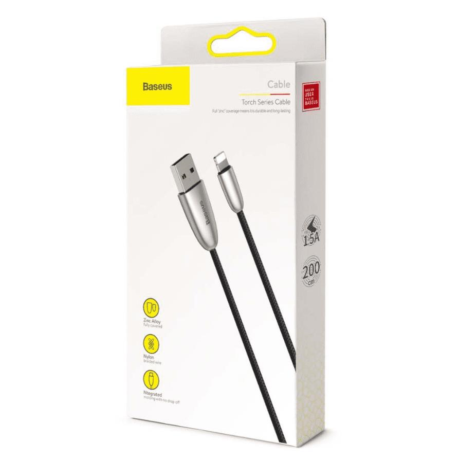 BASEUS TORCH SERIES DATA CABLE USB FOR IP 2M RED