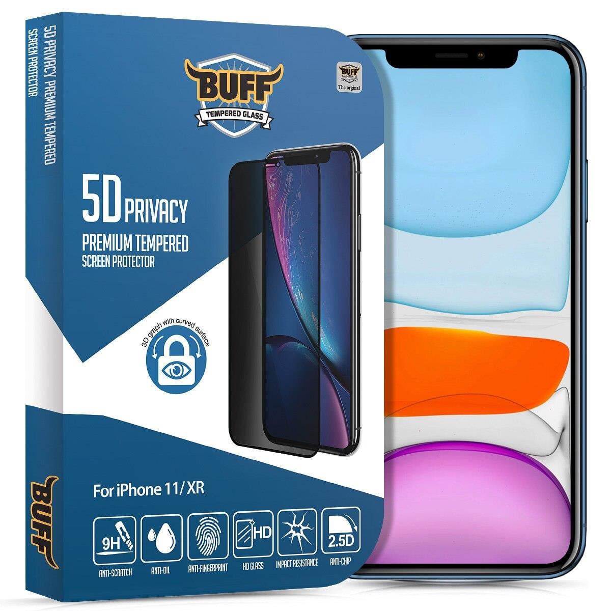 Buff iPhone 11/XR 5D Privacy Ekran Koruyucu