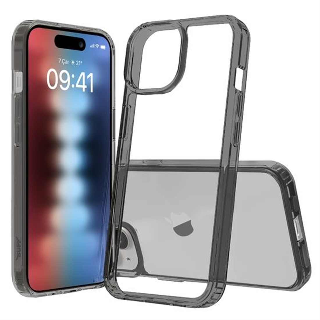 Buff iPhone 15 Air Hybrid Kılıf Smoke Black