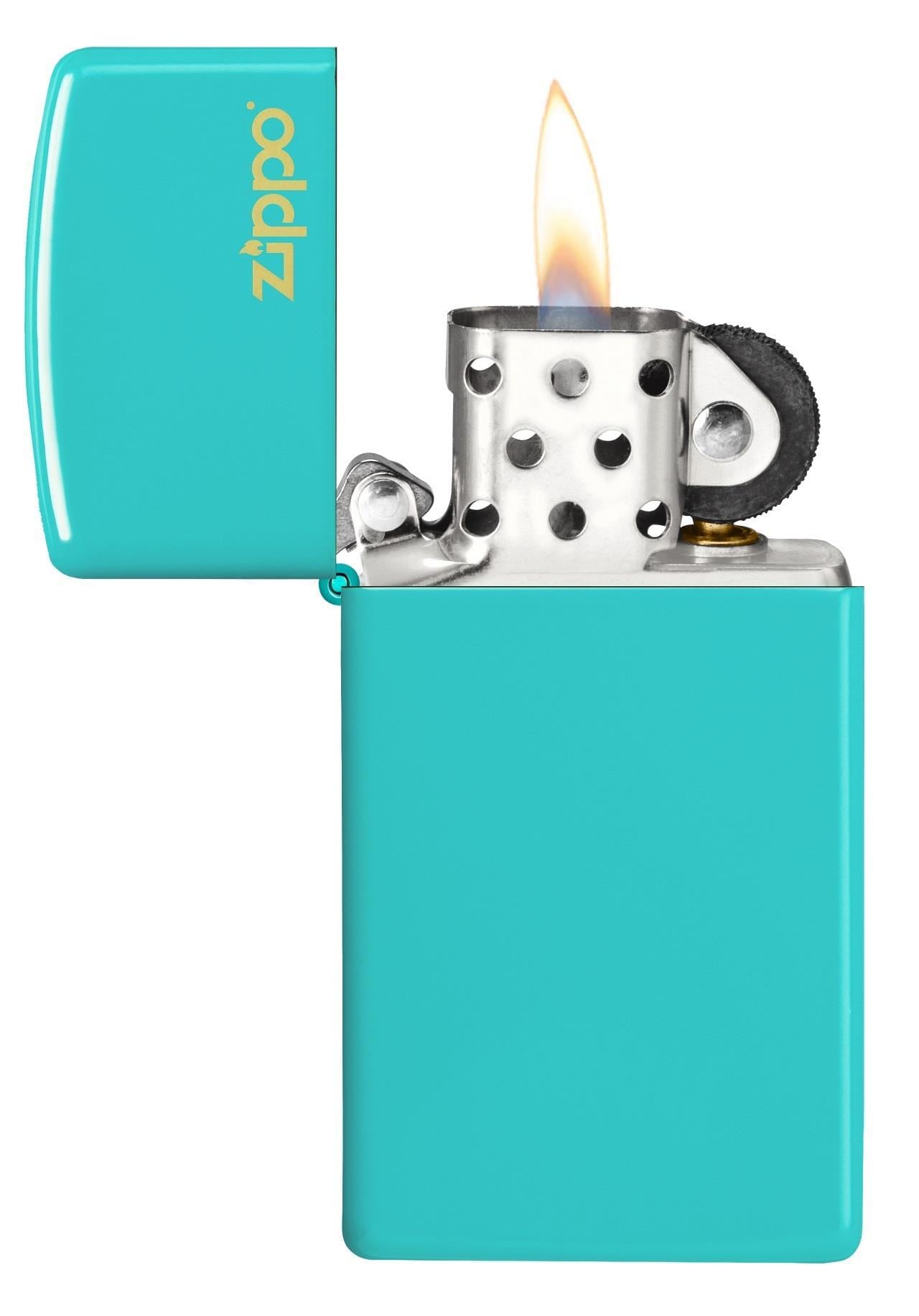 Zippo 49529 Slim Flat Turquoise W Logo ÇAKMAK 49529ZL-103703 (3-2)