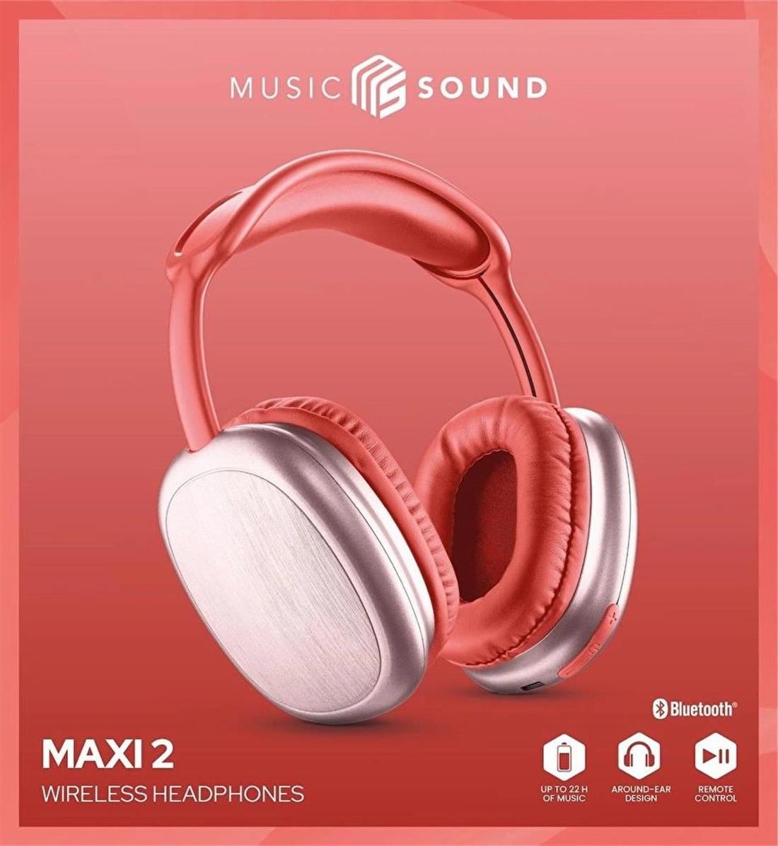 Cellularline Music Sound 2 Maxi Kırmızı Kulak Üstü Bluetooth Kulaklık