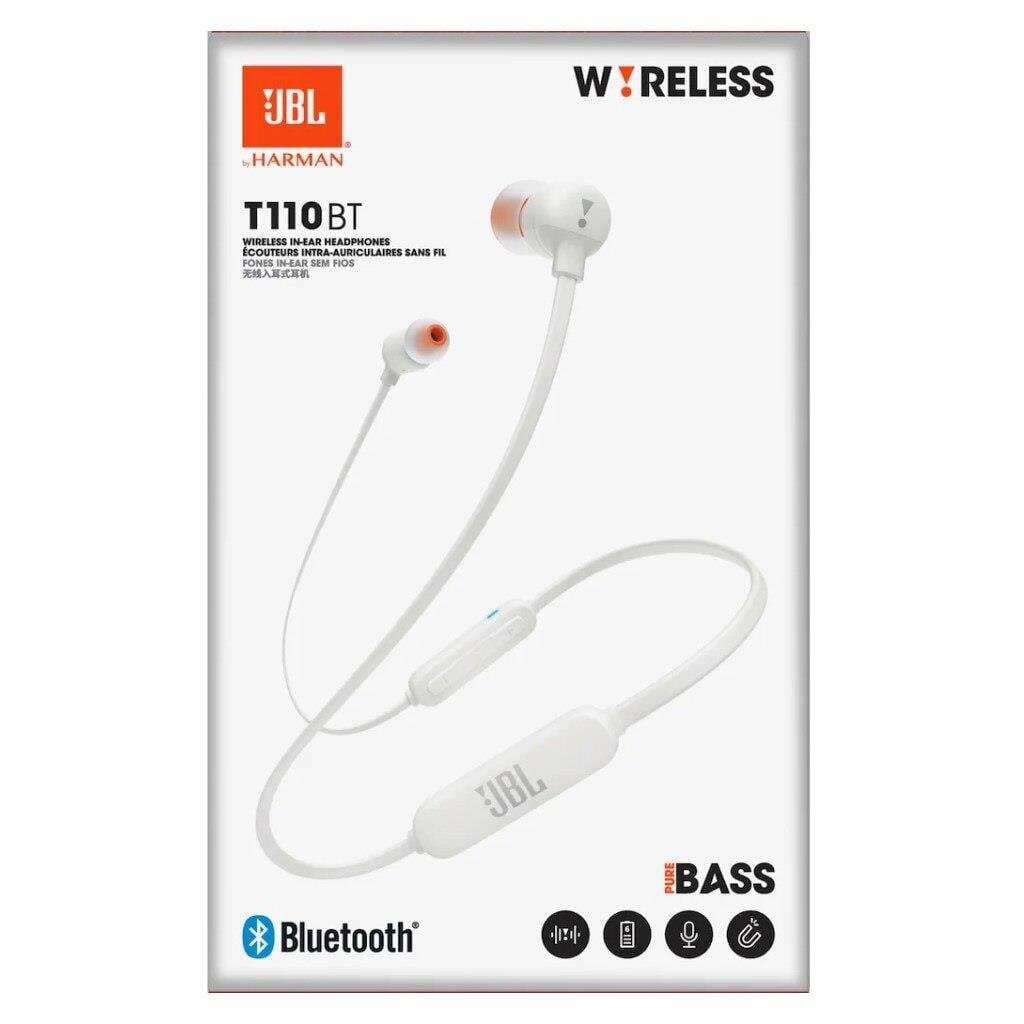 JBL T110BT, BLUETOOTH IN-EARPHONE, CT, IE, WHITE