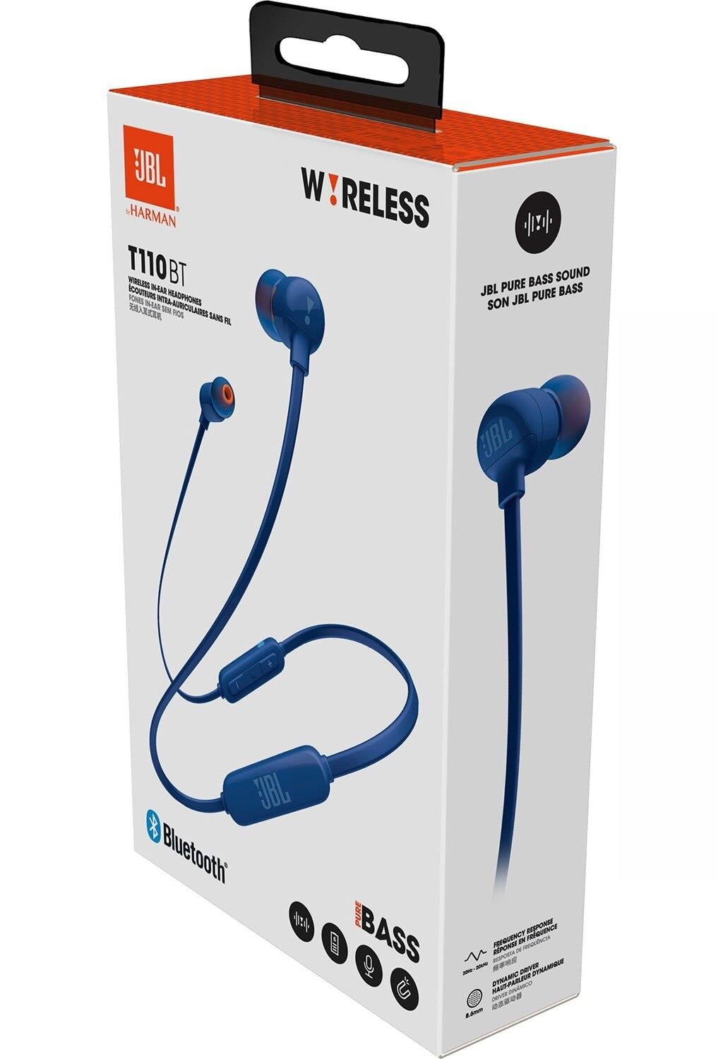 JBL T110BT, BLUETOOTH IN-EARPHONE, CT, IE, BLUE