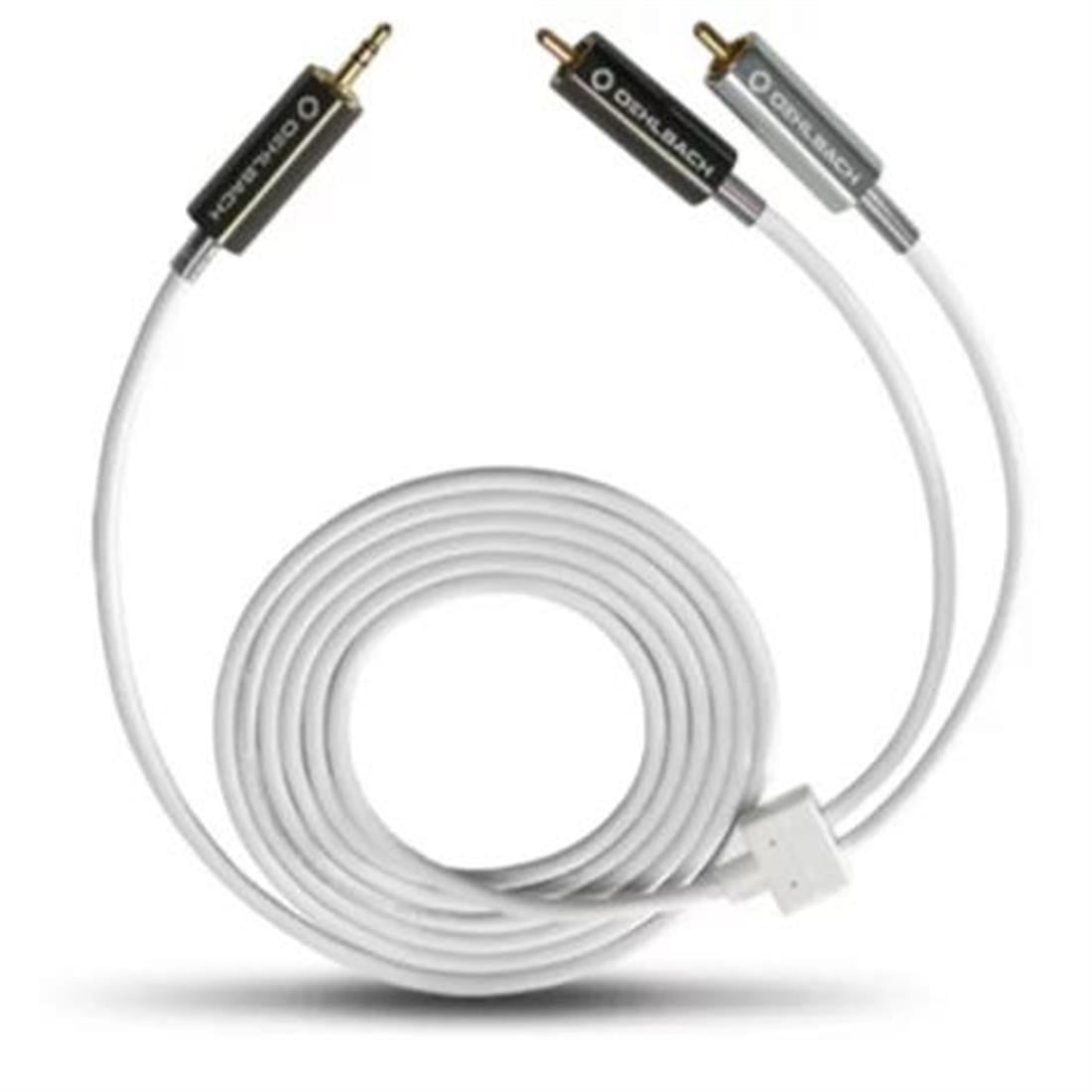 Oehlbach MP3! Seri 3,5mm/2RCA Dönüştürücü Kablo 2m beyaz 