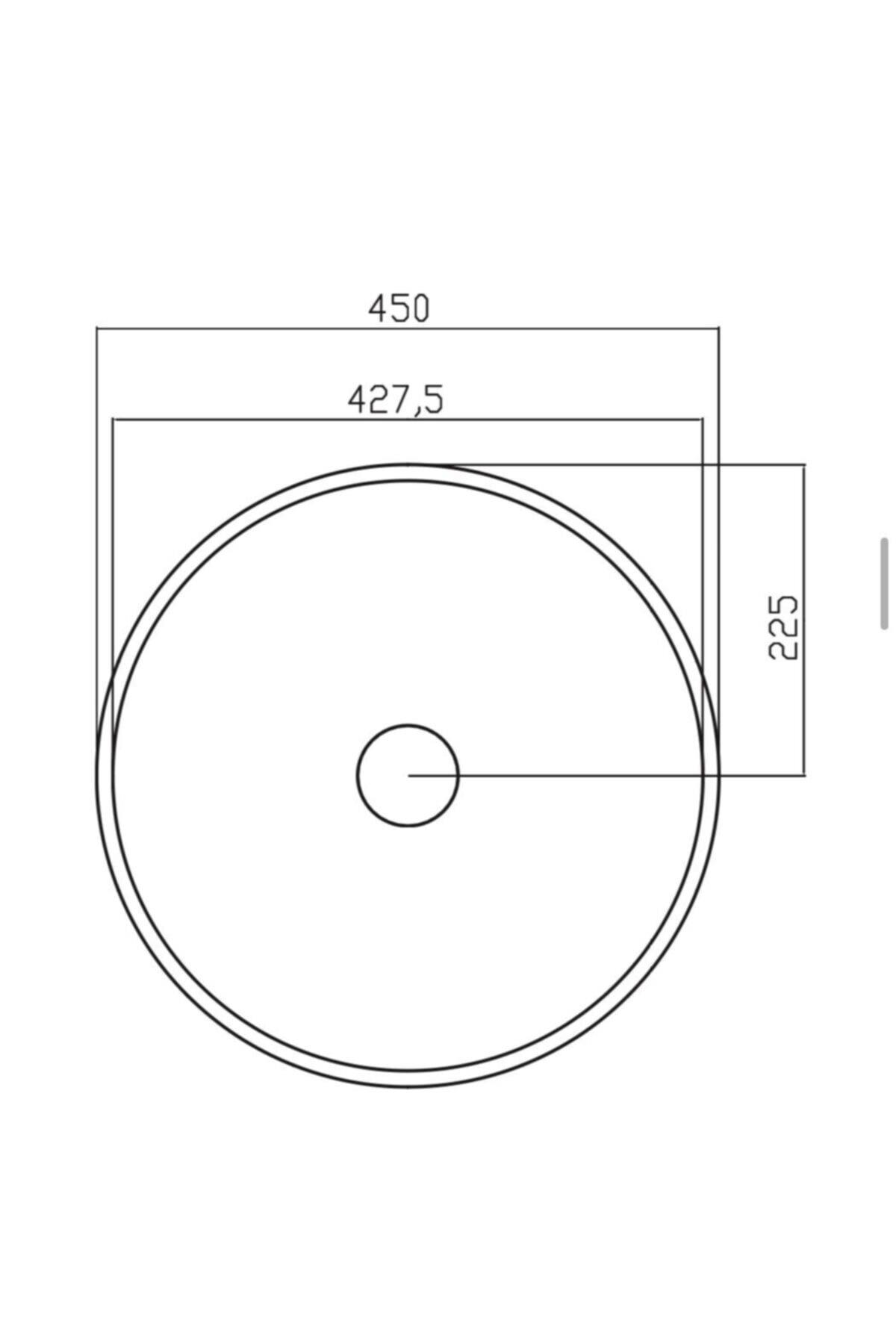 GÜRAL NOVA BATARYA DELİKSİZ MOBİLYA ÜSTÜ LAVABO ÇAP 45 CM