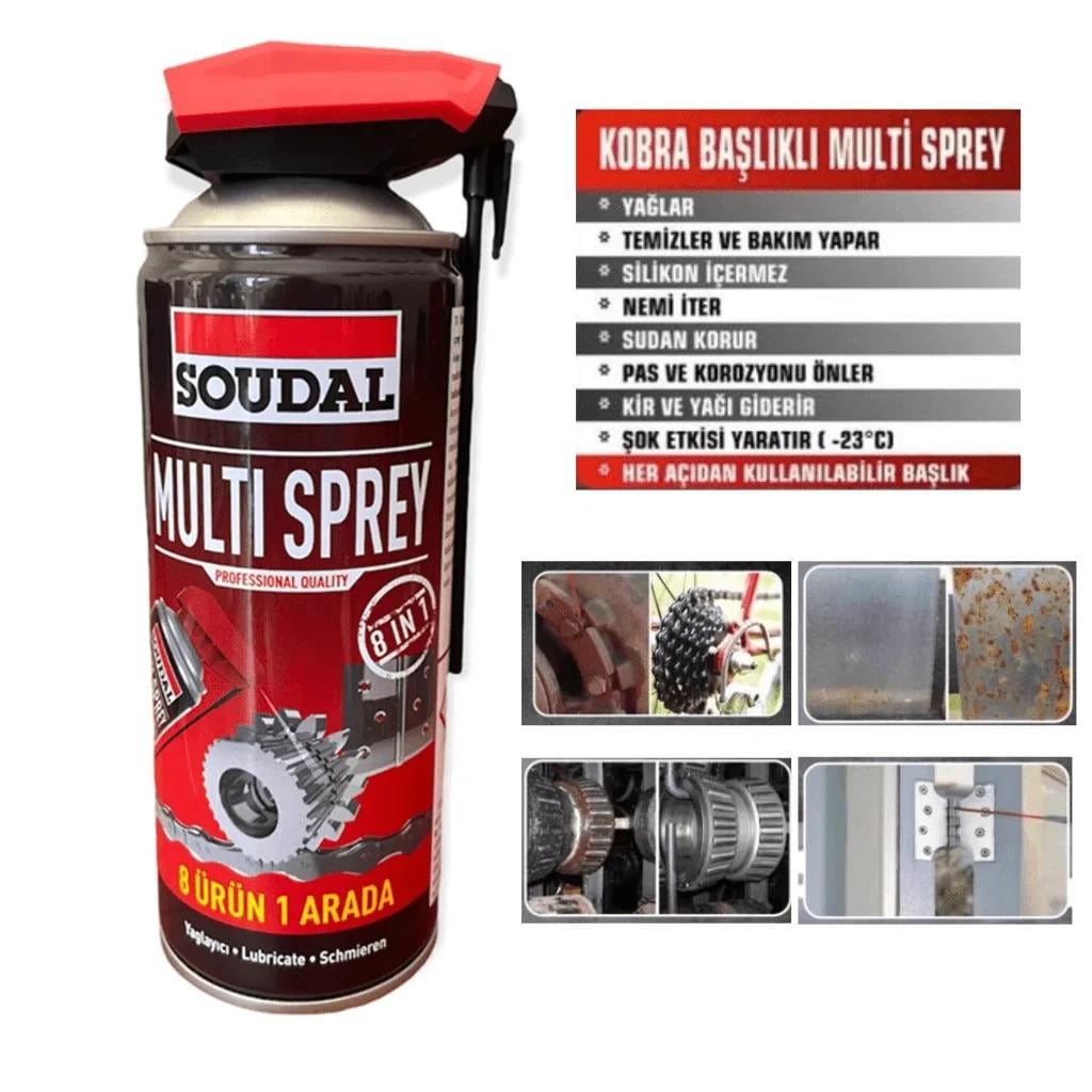 SOUDAL MULTI SPREY 400 ML KİR PAS SÖKÜCÜ BAKIM SPREYİ KOBRA BAŞLIKLI