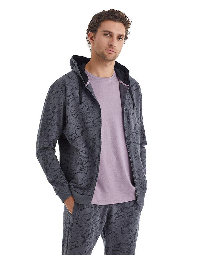 Blackspade Erkek Antrasit Kapüşonlu Sweatshirt 40074 