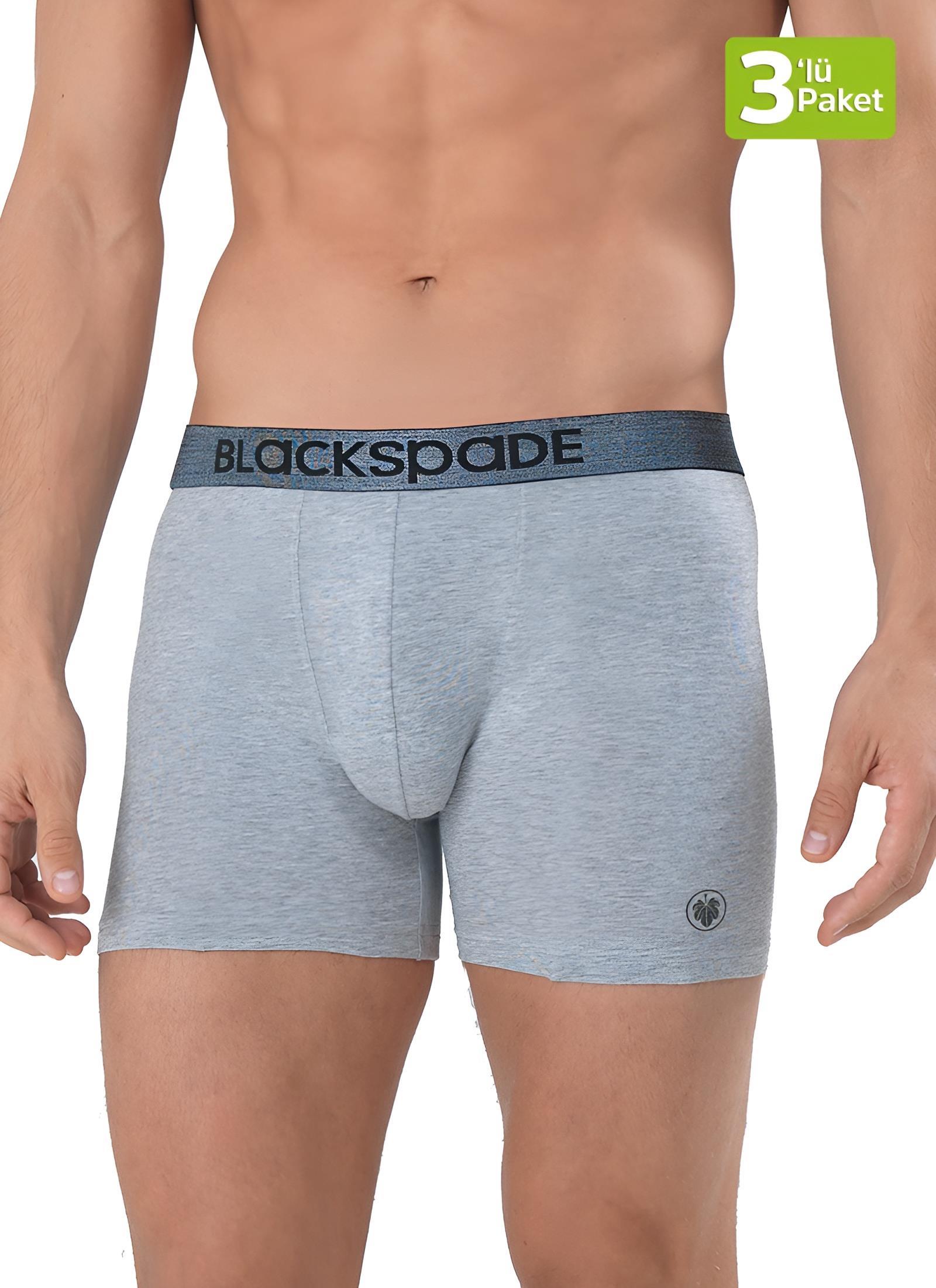 Blackspade Erkek Gri Boxer 3'lü Paket Modern Basics 9473