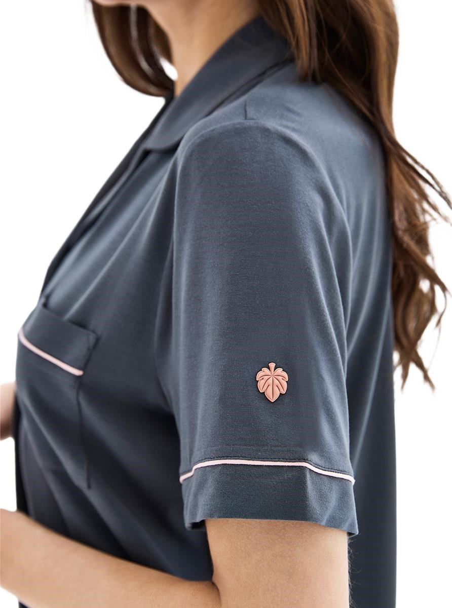 Blackspade Kadın Antrasit Kısa Kol Pijama Takımı 52084