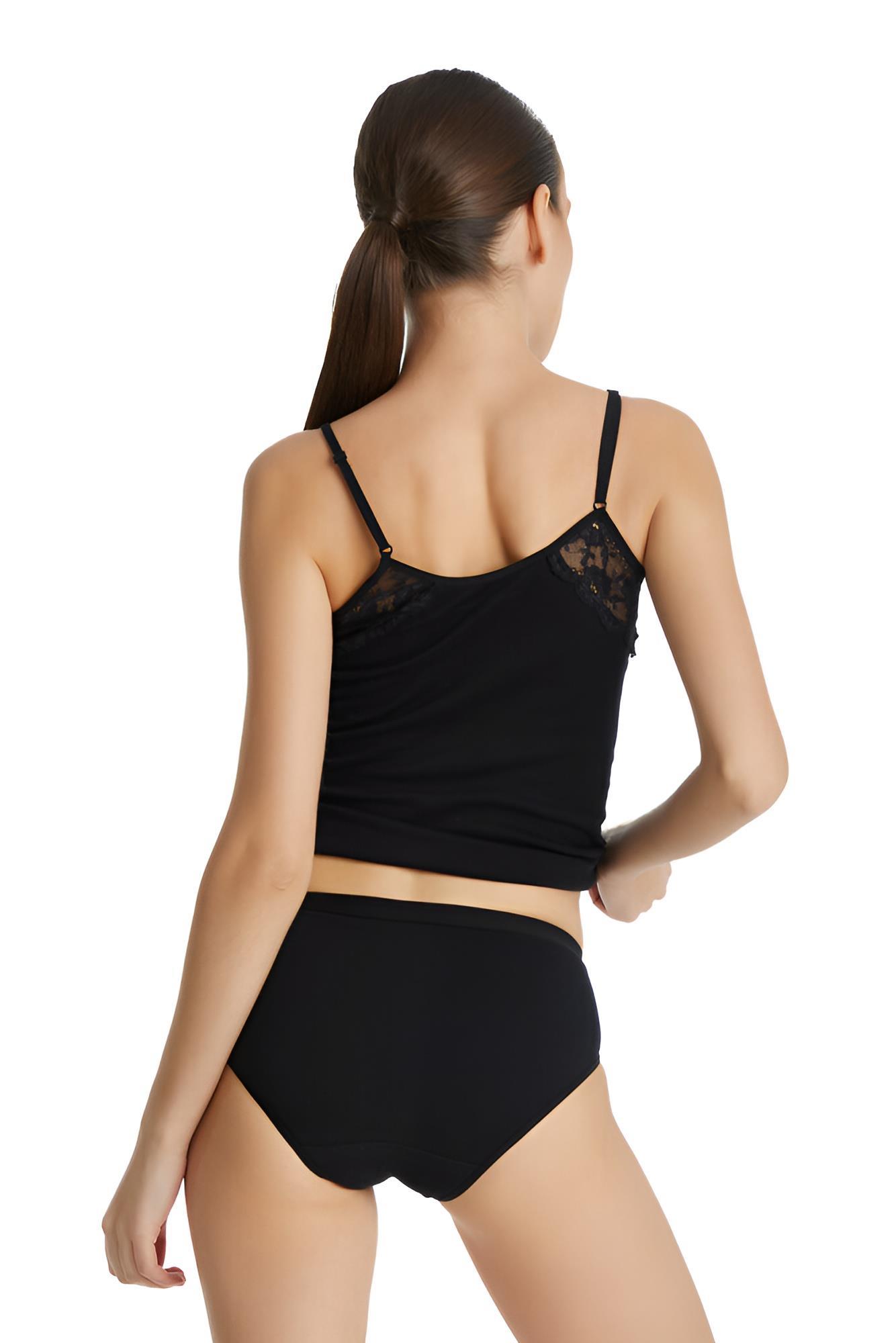Blackspade Kadın Siyah Büyük Beden Dantelli Slip Külot 1311