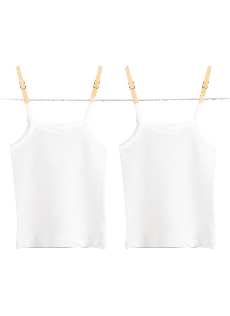 Blackspade Kız Çocuk Beyaz Atlet 2'li Paket 1296