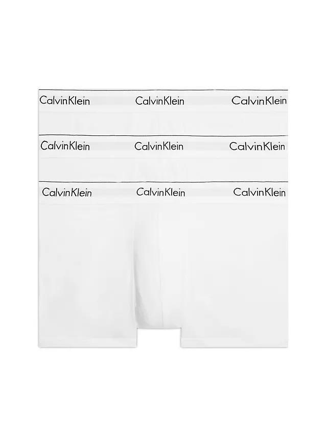 Calvin Klein Erkek 3'lü Beyaz Boxer Trunk