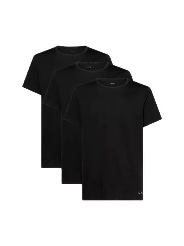 Calvin Klein Erkek 3'lü Bisiklet Yaka Siyah T-Shirt