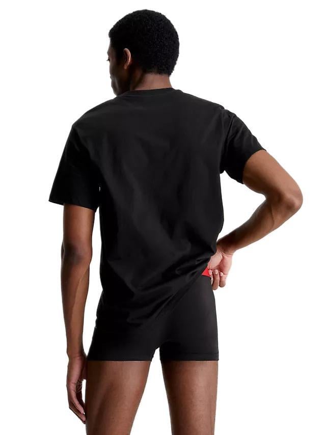 Calvin Klein Erkek 3'lü Bisiklet Yaka Siyah T-Shirt