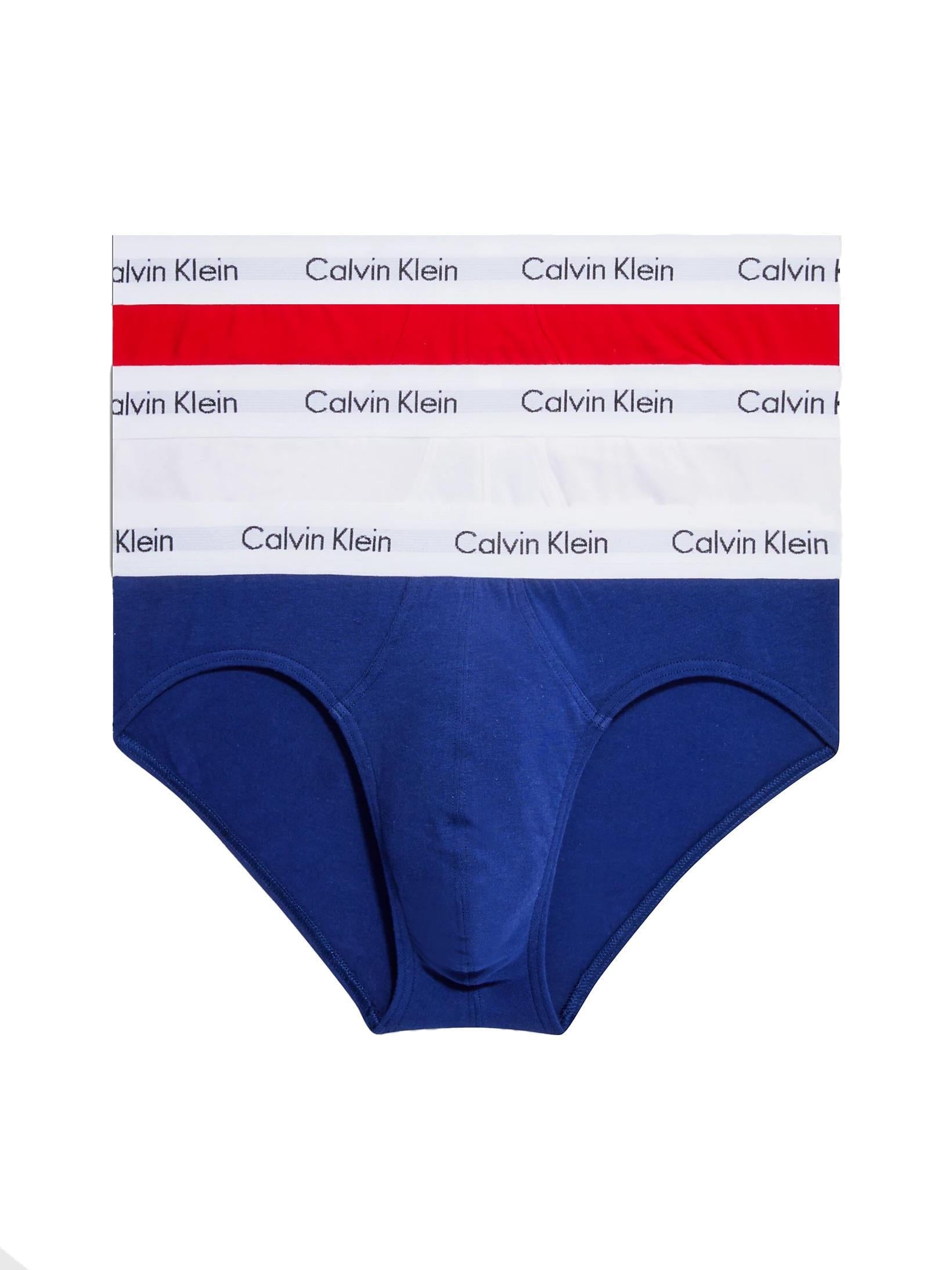 Calvin Klein Erkek 3’Lü Kırmızı Lacivert Beyaz Slip