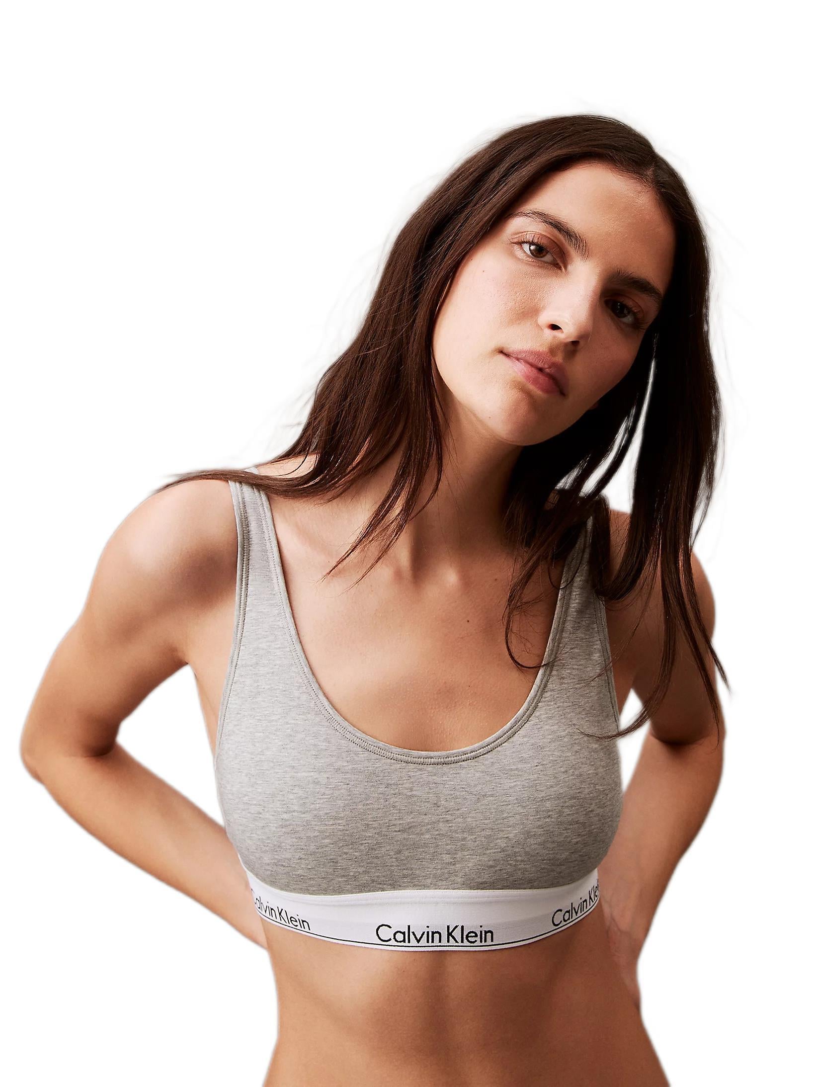 Calvin Klein Gri Logolu Elastik Bantlı Modern Bralet 000QF7586E