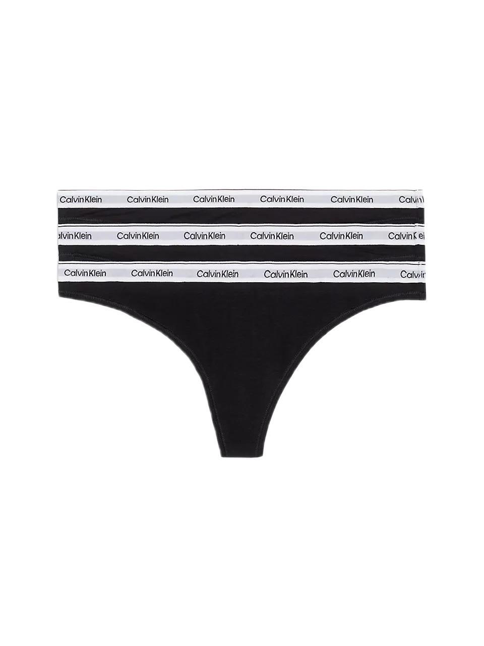 Calvin Klein Kadın 3'lü Siyah Tanga  