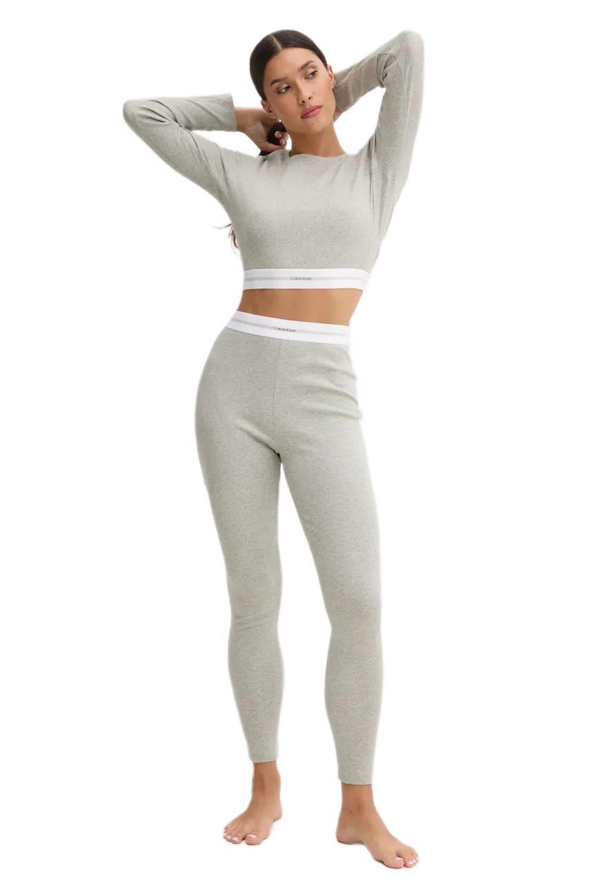 Calvin Klein Kadın Gri Logolu Crop Crew 000QS7217E