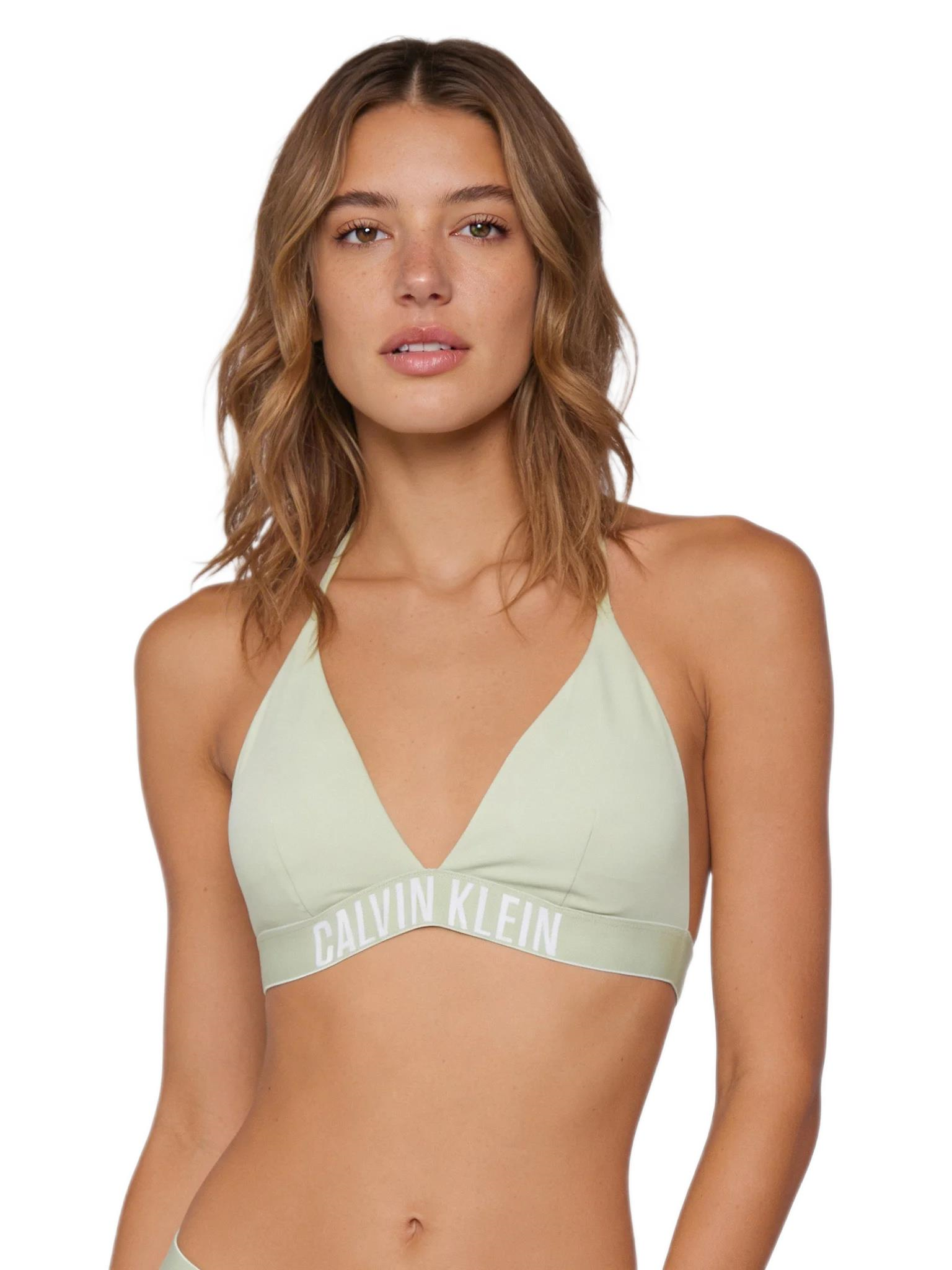 Calvin Klein Kadın Haki Boyundan Bağlamalı Üçgen Bikini Üstü LV00Q61222