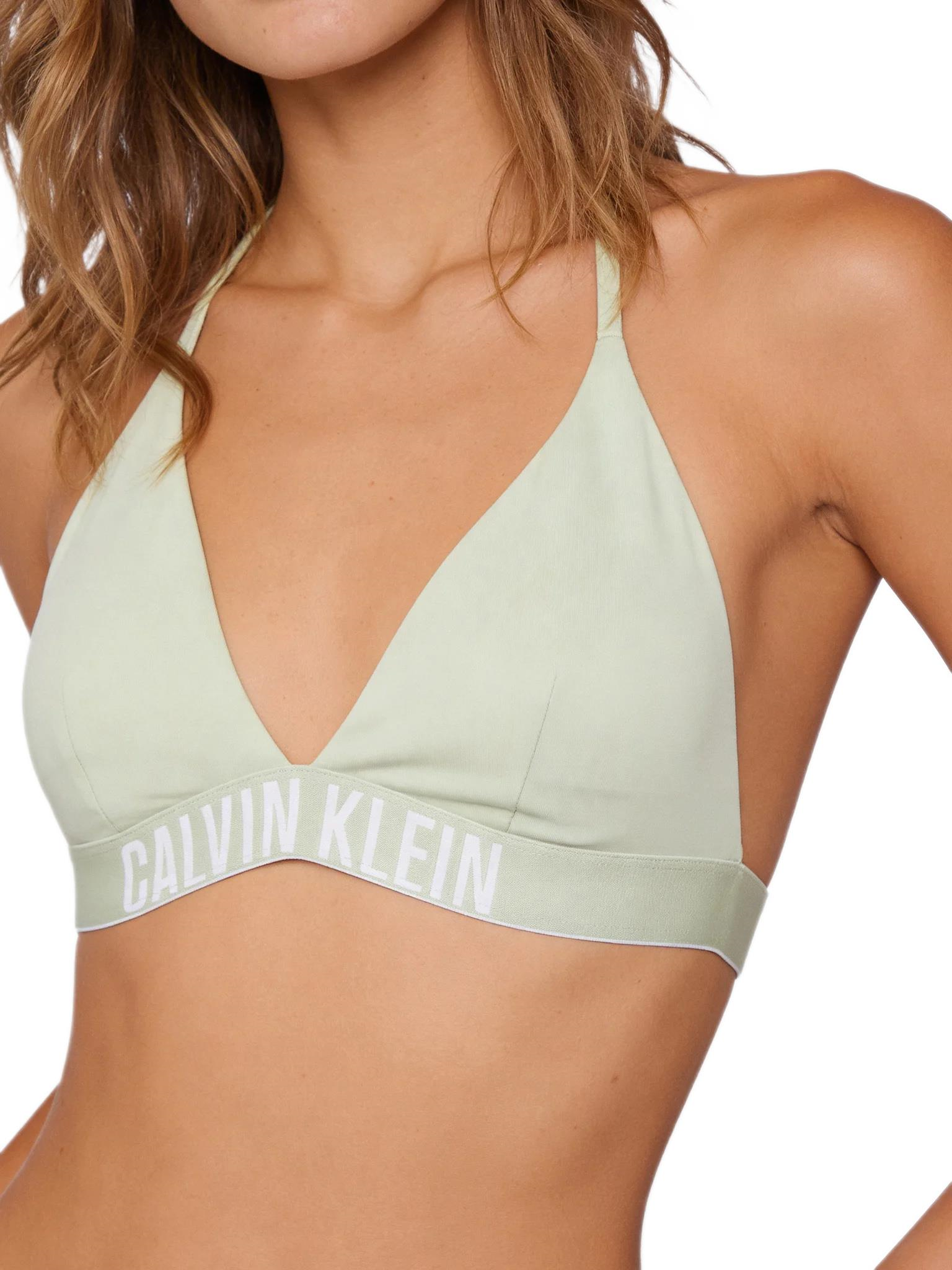 Calvin Klein Kadın Haki Boyundan Bağlamalı Üçgen Bikini Üstü LV00Q61222