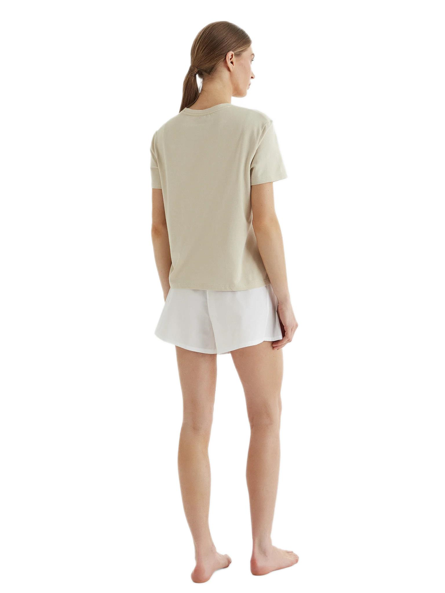 Calvin Klein Kadın Haki Kısa Kollu Heritage Şortlu Pijama Takımı LV00QS7653