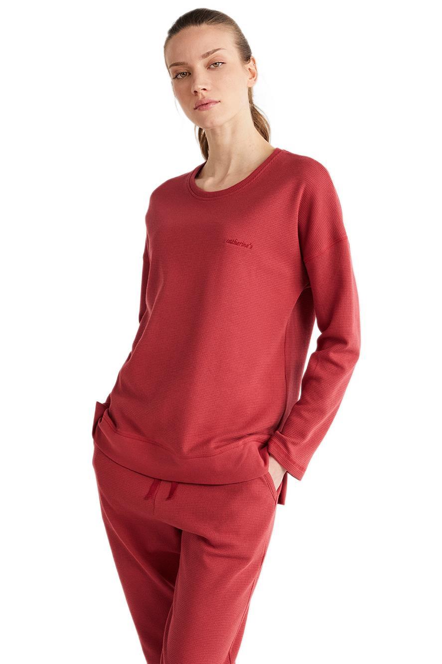 Catherines Kadın Bordo Pijama Takım 2631 