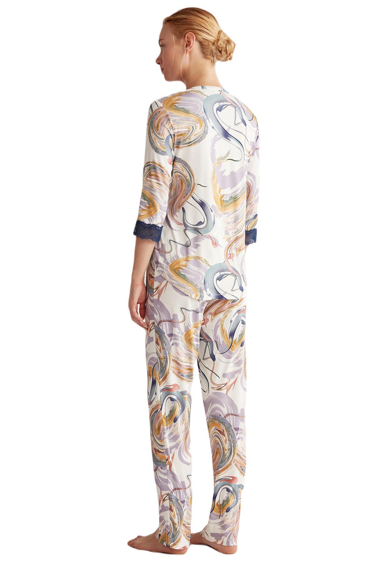Catherine's Kadın Kapri Kol Pijama Takımı 2545 