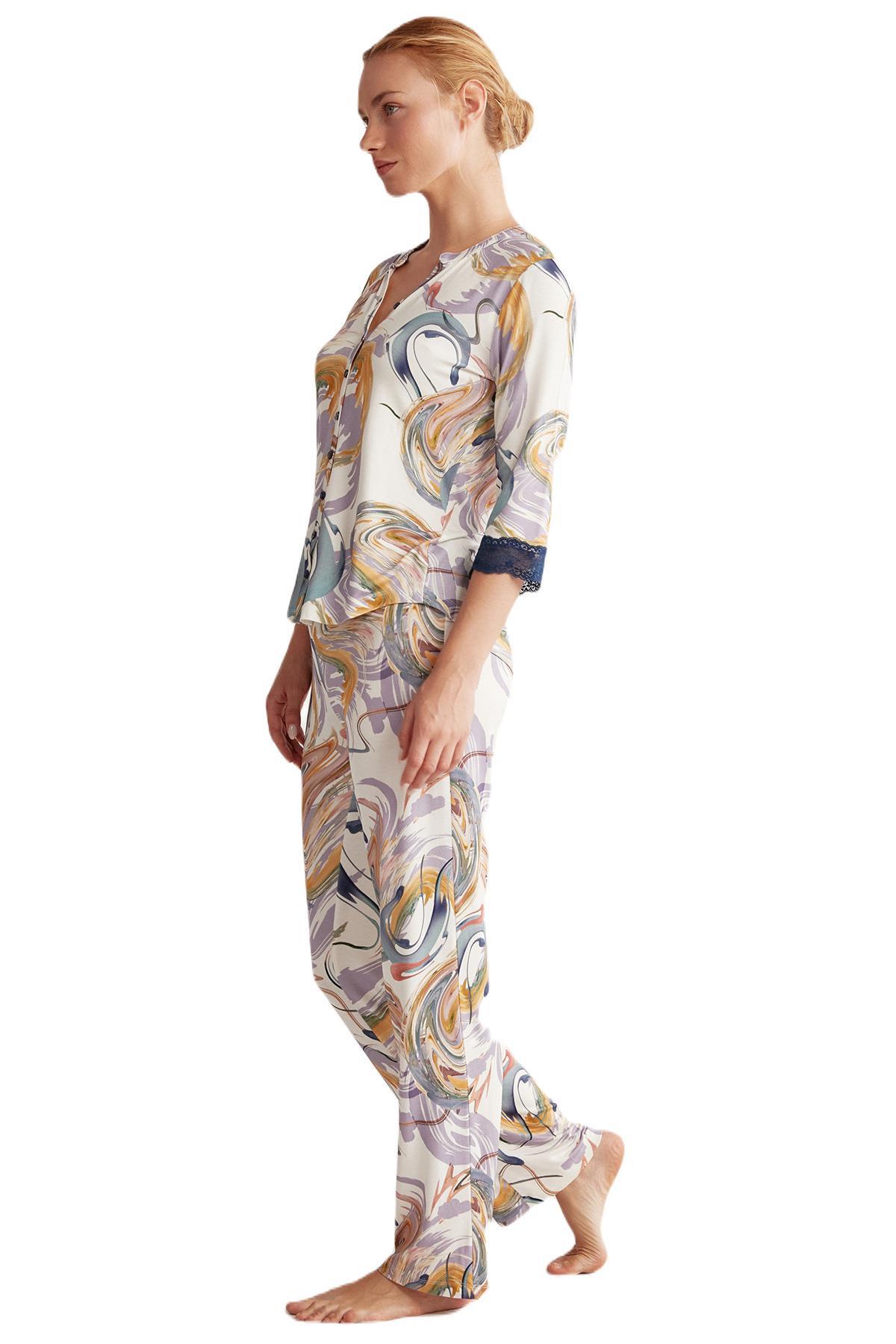 Catherine's Kadın Kapri Kol Pijama Takımı 2545 